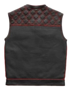 First Manufacturing Checker Vest -Motorcycle Equip Shop first manufacturing checker vest black red 1