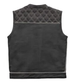 First Manufacturing Checker Vest -Motorcycle Equip Shop first manufacturing checker vest black white 1