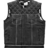 First Manufacturing Checker Vest -Motorcycle Equip Shop first manufacturing checker vest black white
