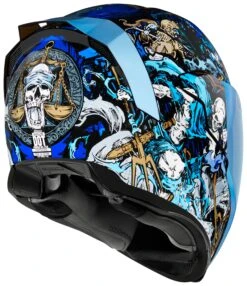 Icon Airflite 4 Horsemen Helmet -Motorcycle Equip Shop icon airflite4 horsemen helmet blue white gold 2