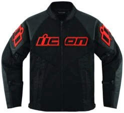 Icon Mesh AF CE Leather Jacket -Motorcycle Equip Shop icon mesh afce leather jacket black red 1