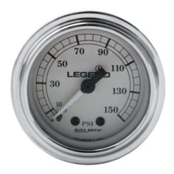Legend Suspension Air Gauge For Harley Touring / Trike Silver Gauge/White Face [Open Box]