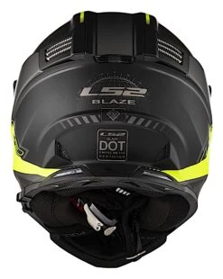 LS2 Blaze Elevation Helmet 9 LS2 Blaze Elevation Helmet -Motorcycle Equip Shop ls2 blaze elevation helmet matte black hi viz yellow 2