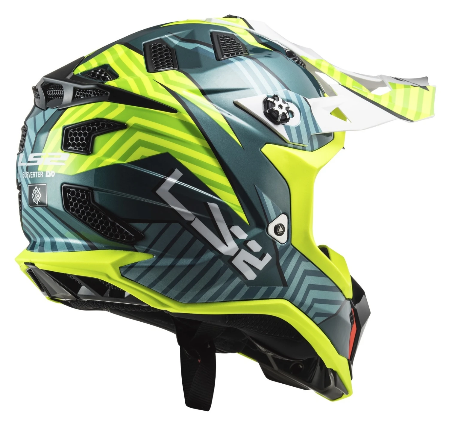LS2 Subverter EVO Astro Helmet Hi-Viz Yellow/Cobalt / 2XL [Open Box] - Image 2