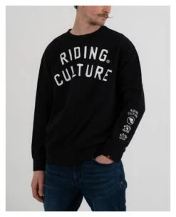 Riding Culture Logo Sweater -Motorcycle Equip Shop riding culture logo sweater black 1